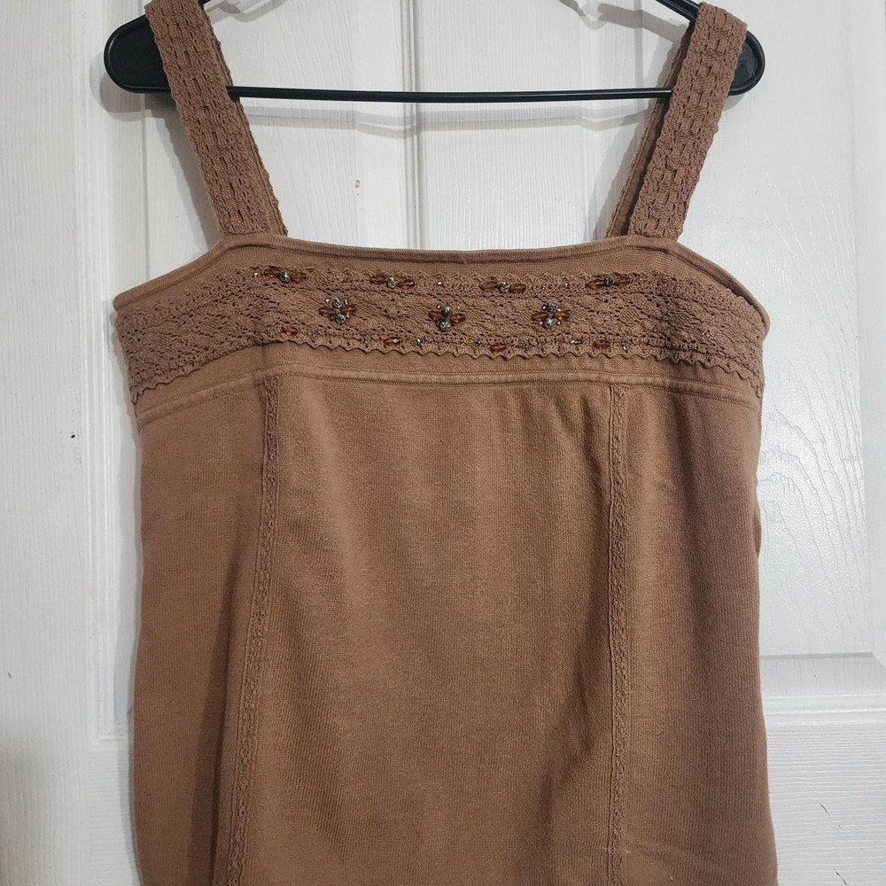 Vintage Brown Beaded Fairy Babydoll Cami